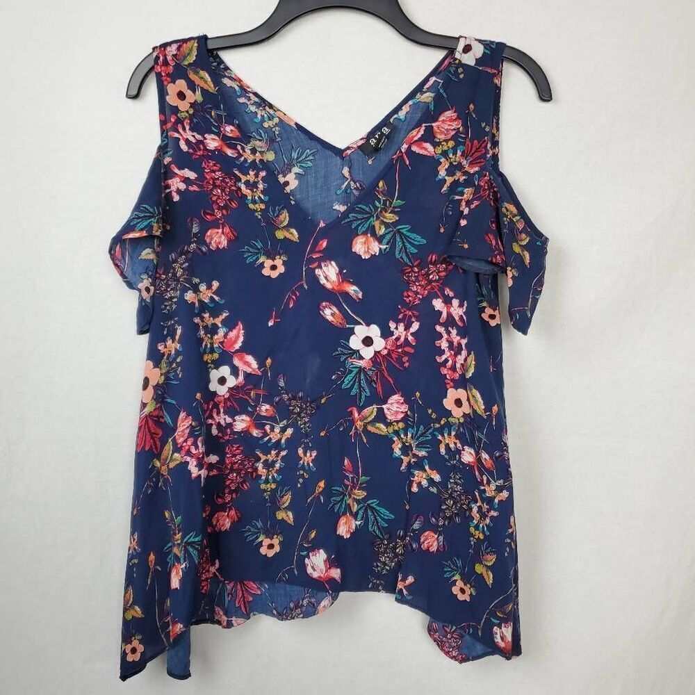 A.n.a XS Navy floral Blouse
